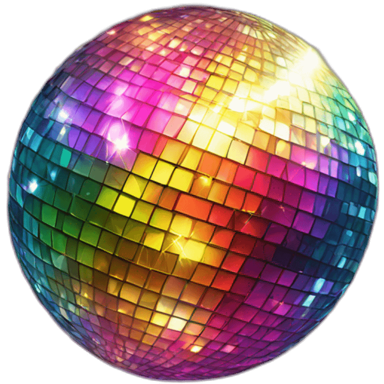 colorful disco ball with sparkles emoji