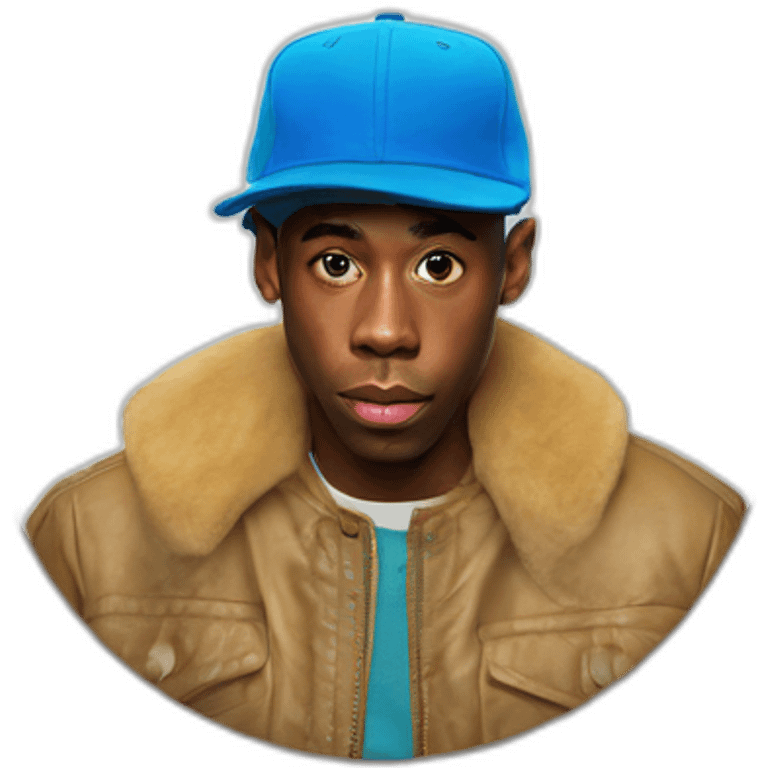 tyler the creator with blue russian hat emoji