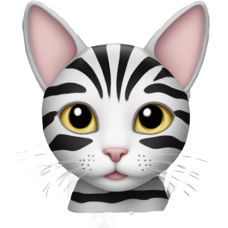 cat with a zebra color emoji