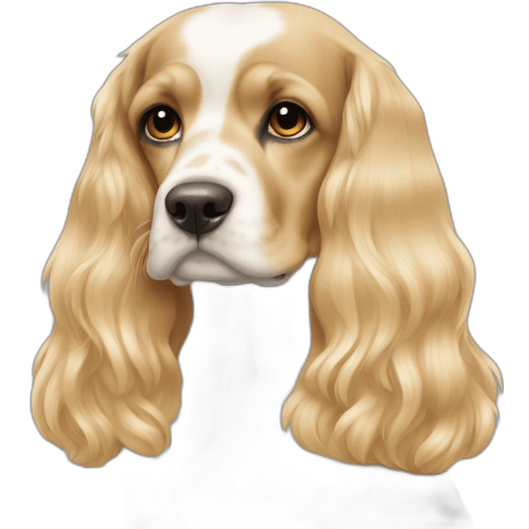 American cocker blond an white emoji