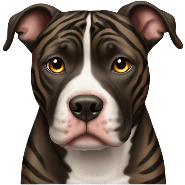 pitbull terrier dark brindle tiger stripes emoji