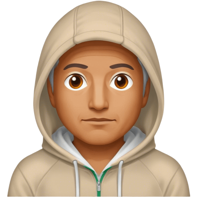 University of Miami, middle aged in hoodie emoji