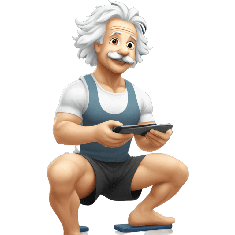 albert einstein happy listening music in the gym emoji