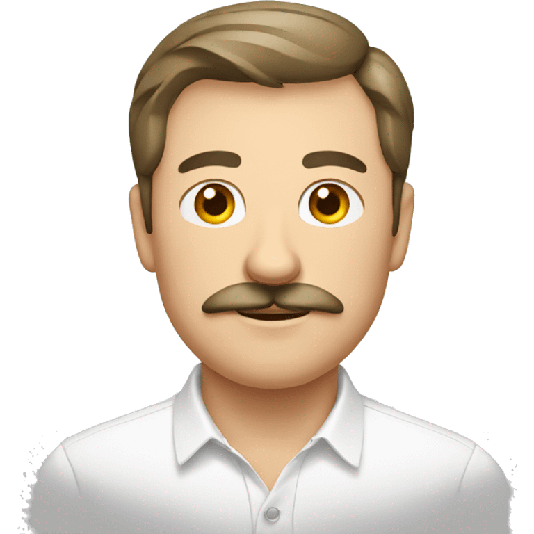 Russian man with white shirt and mustache emoji