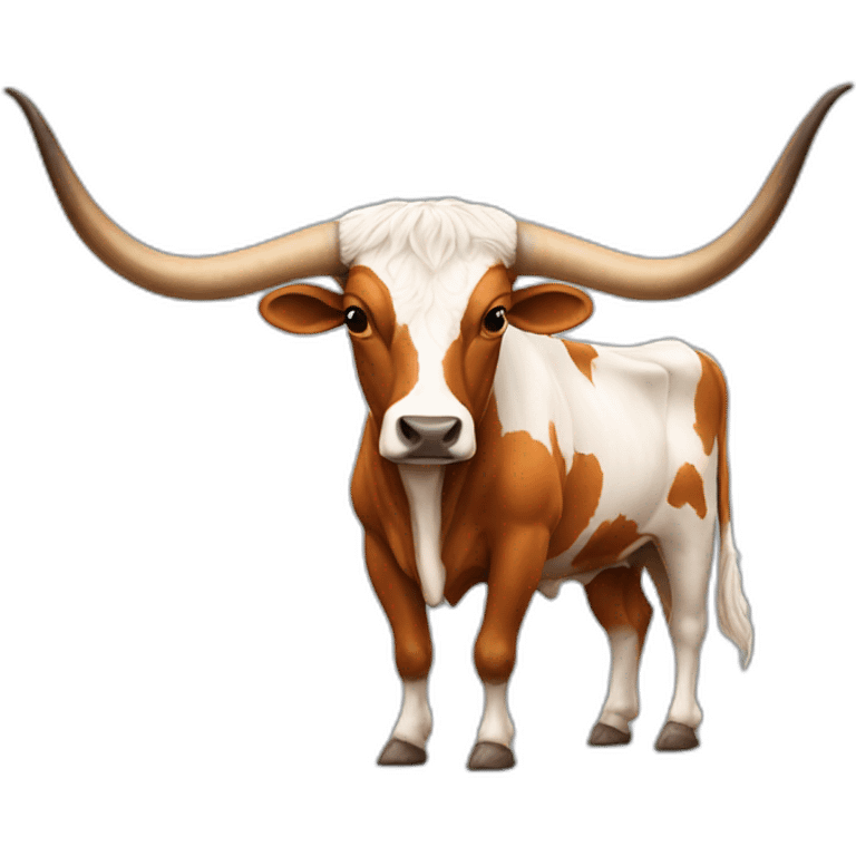 texas Longhorn, ridiculously long horns, full body, not skinny emoji