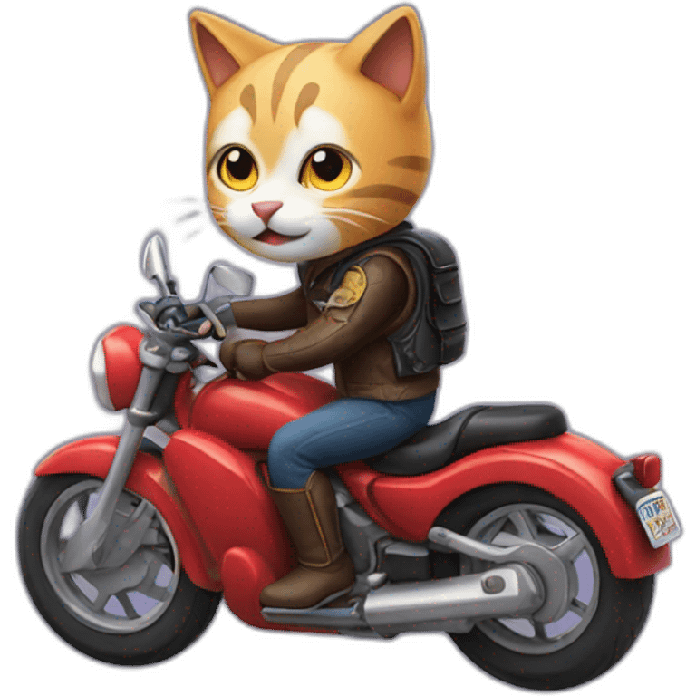 Cat riding a motorcycle emoji