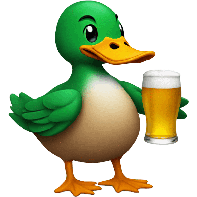 duck holding a beer emoji