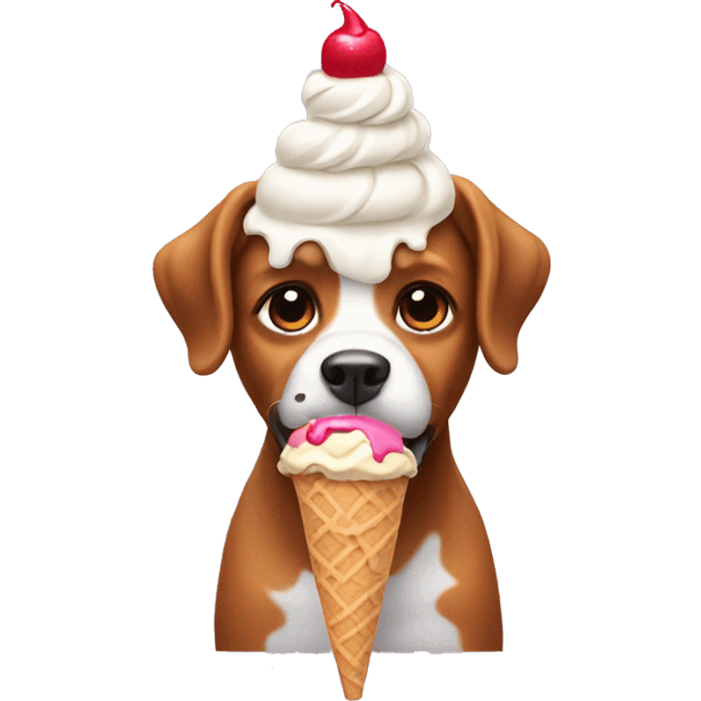 Dog with ice cream  emoji