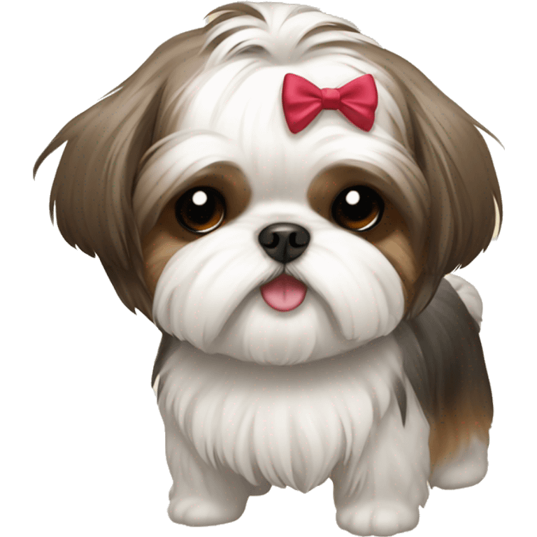 Shih Tzu with bow emoji