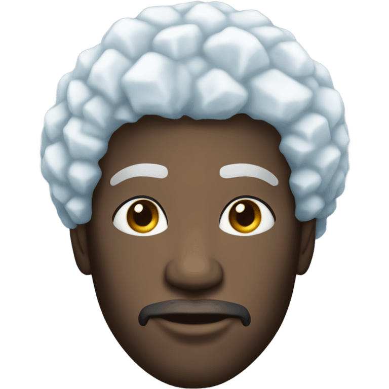 Man made of ice Afro American emoji