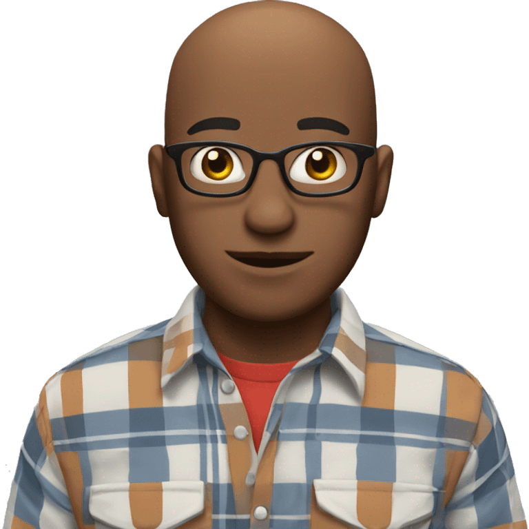 bald guy in plaid shirt emoji