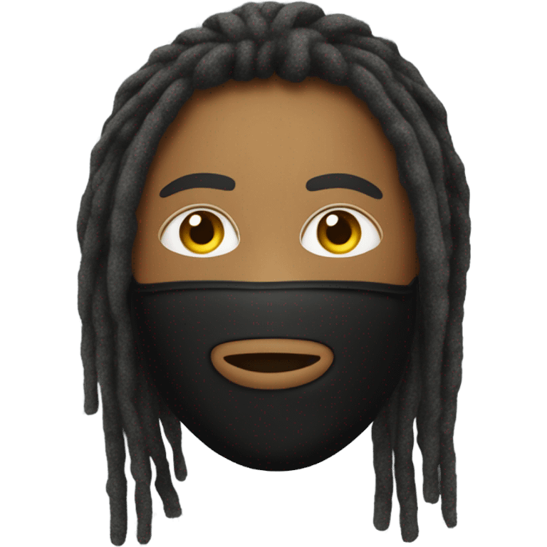 nonchalant yn with a ski mask on and with dreads emoji