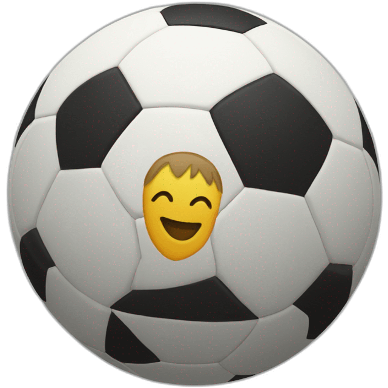 Balón de fútbol con escudo emoji