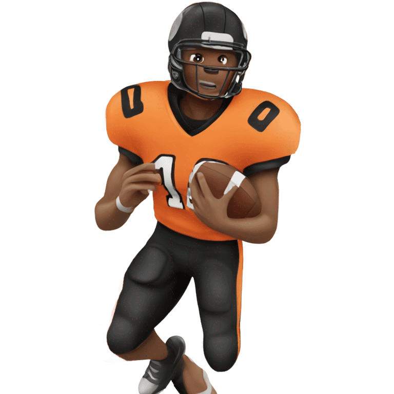 Football player wearing orange and black emoji