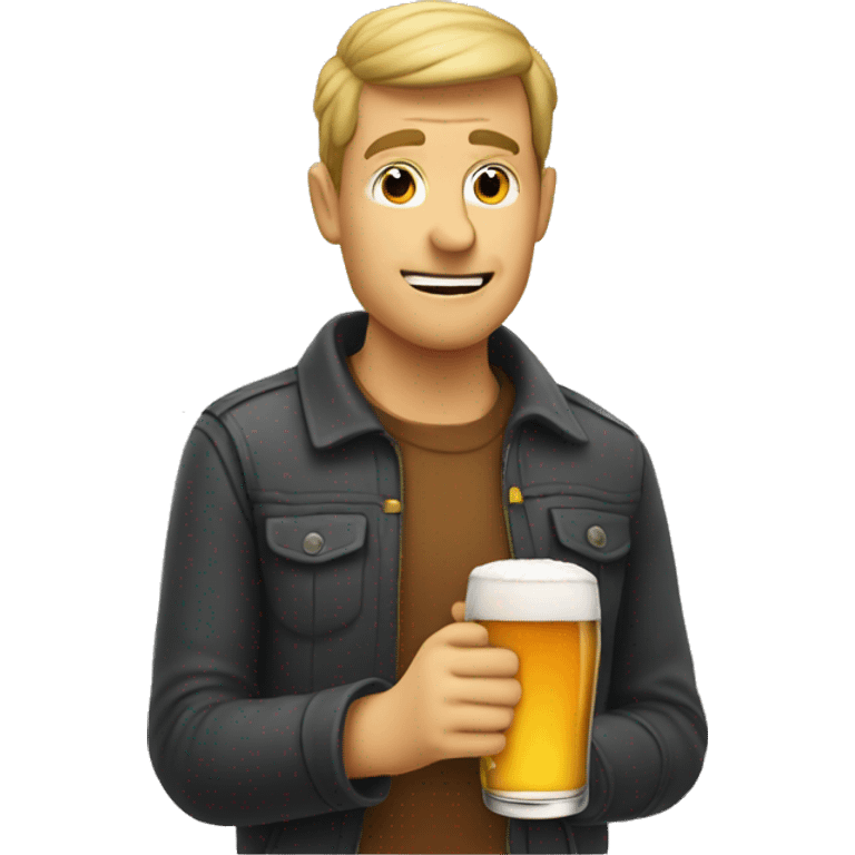 Drinking a beer emoji