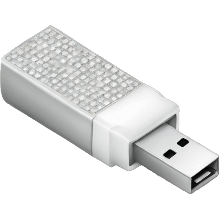 white pendrive with silver disco ball emoji