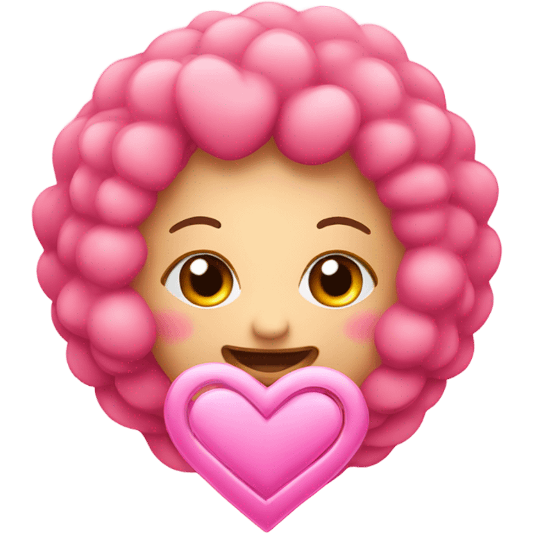 pink lovey face with pink and red hearts and a ring  emoji