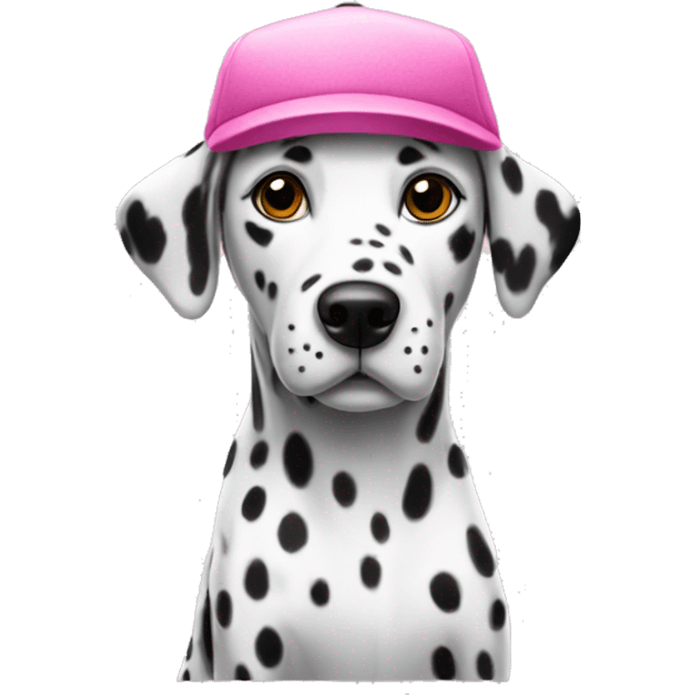 Dalmatian with a pink hat emoji