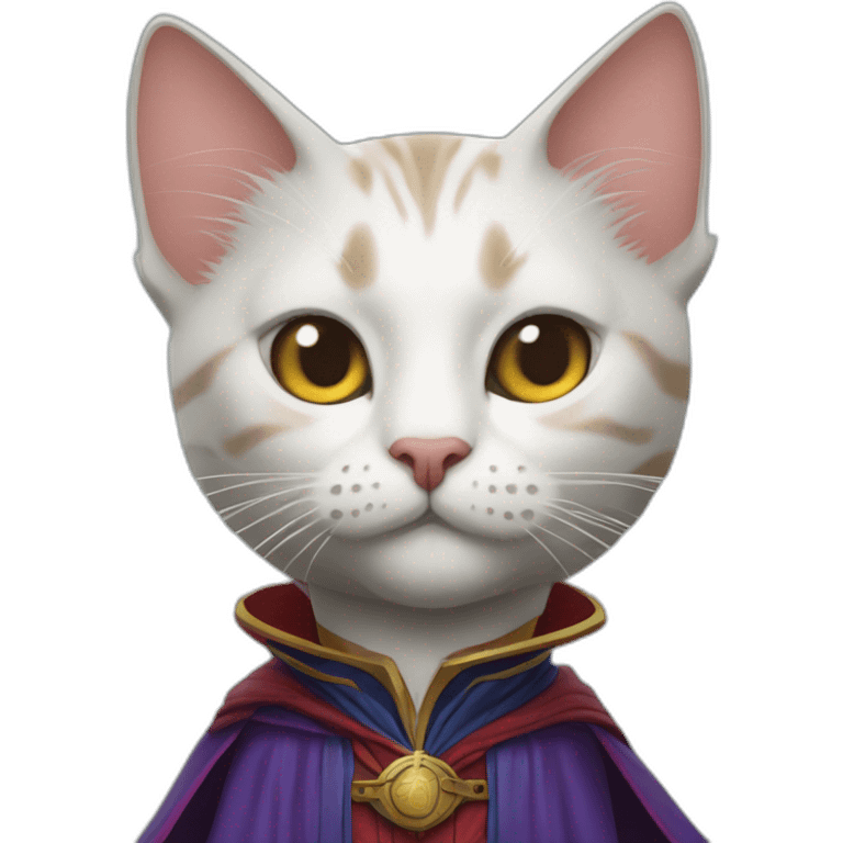 cat dressed up like Doctor Strange from Marvel emoji