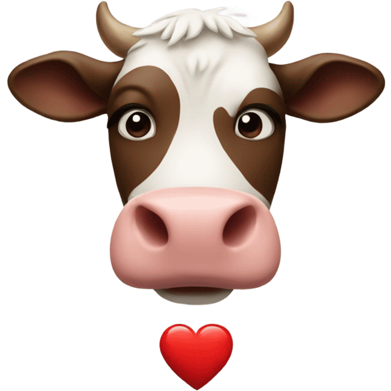 Cow with heart hands emoji