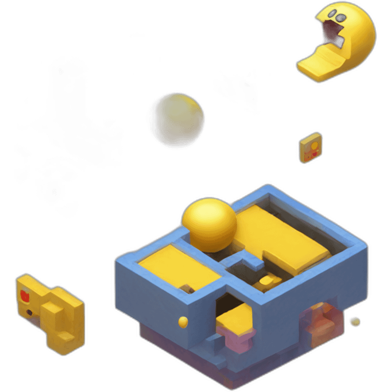 isometric-3d-pixel-based-pac-man emoji