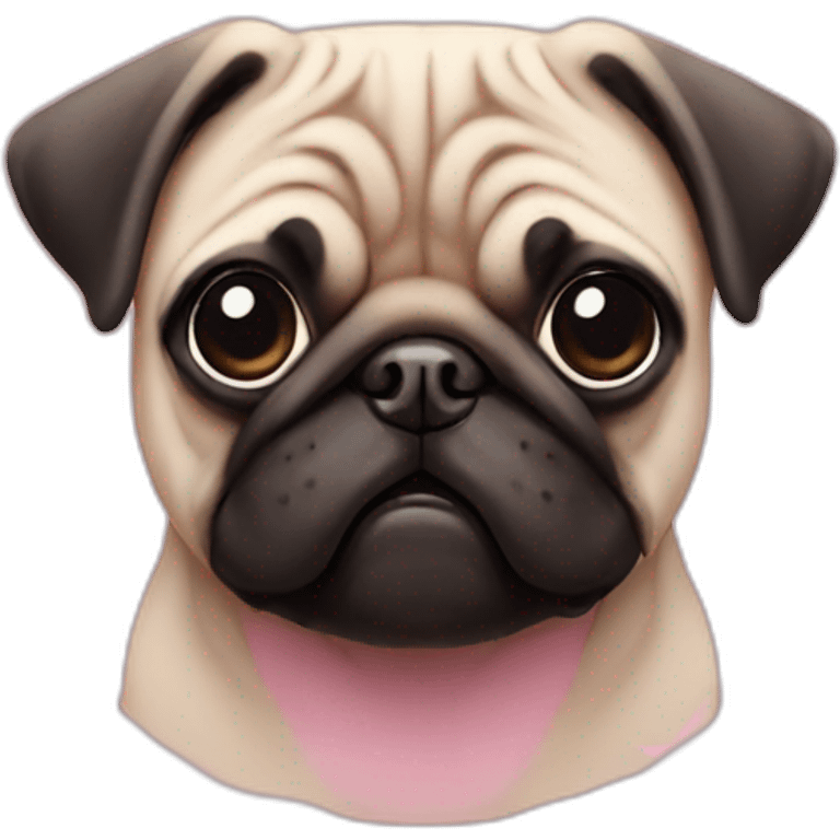 Pug in pink emoji