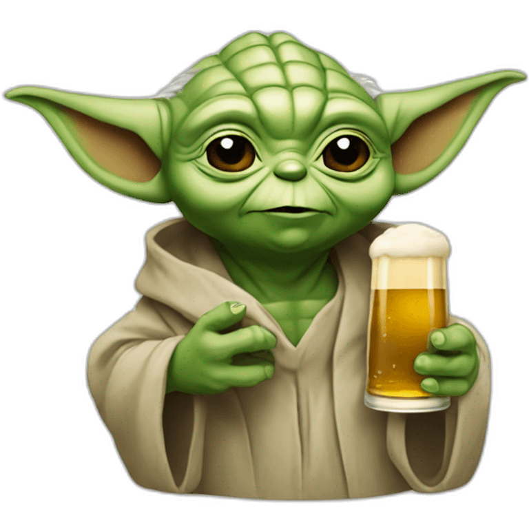 yoda qui boit une bière  emoji