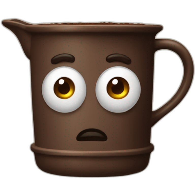 moka pot with concern eyes emoji