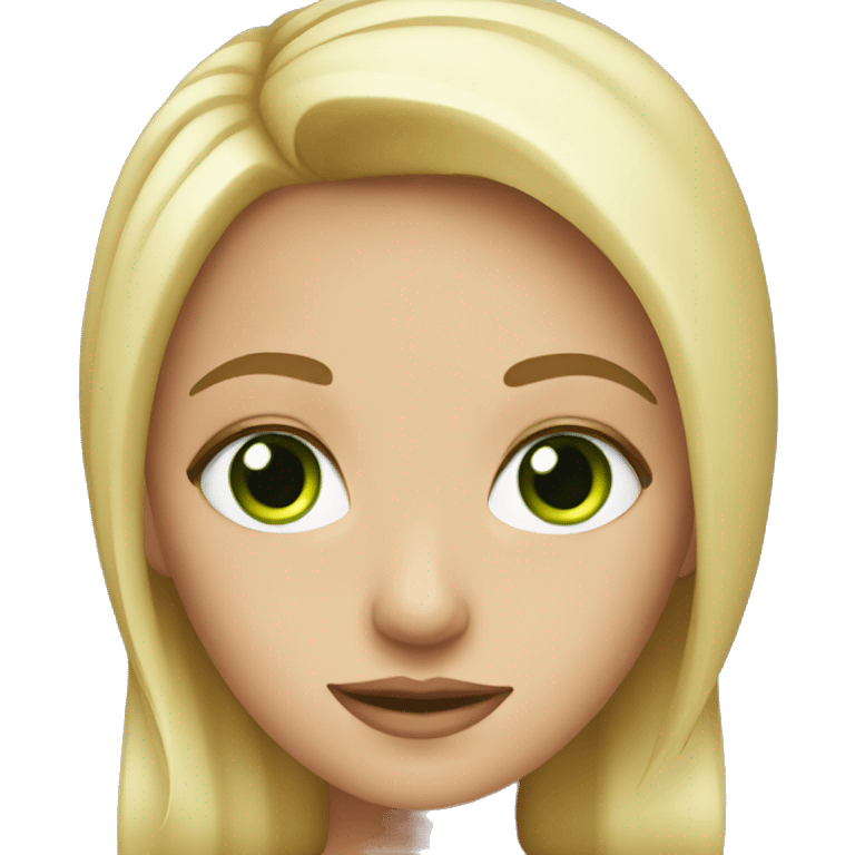 Blonde girl with green eyes emoji