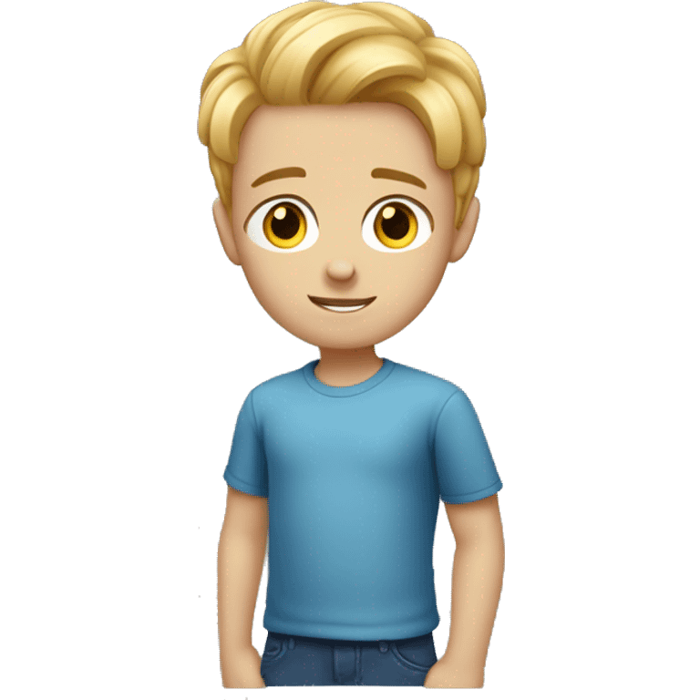 blue-eyed boy with redish- blonde hair middle part emoji