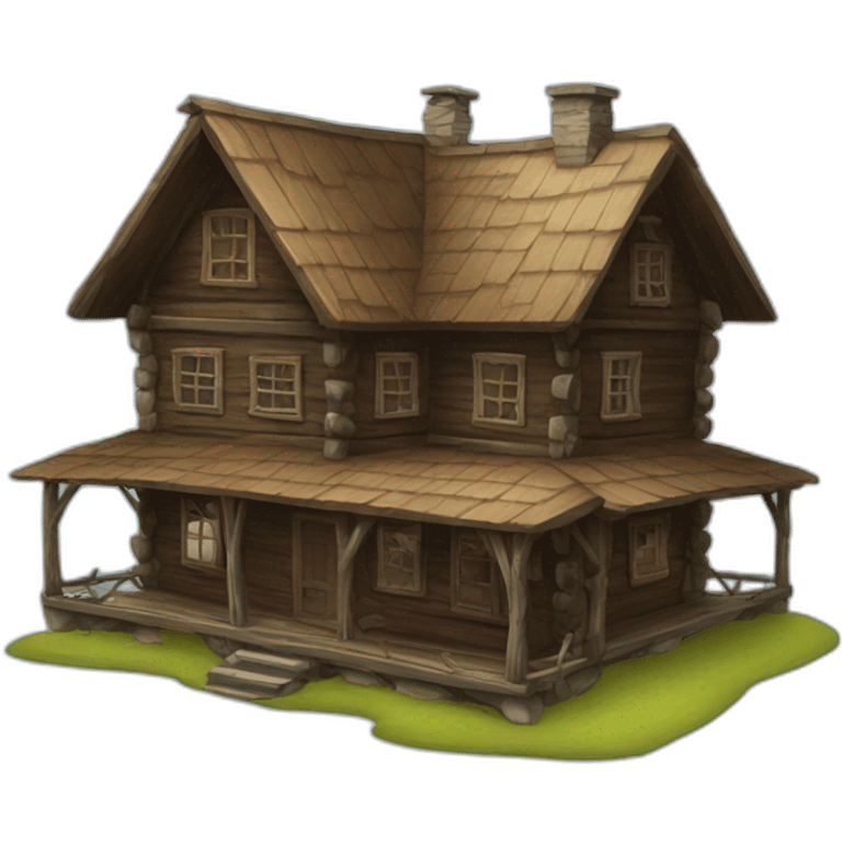 old wooden house emoji