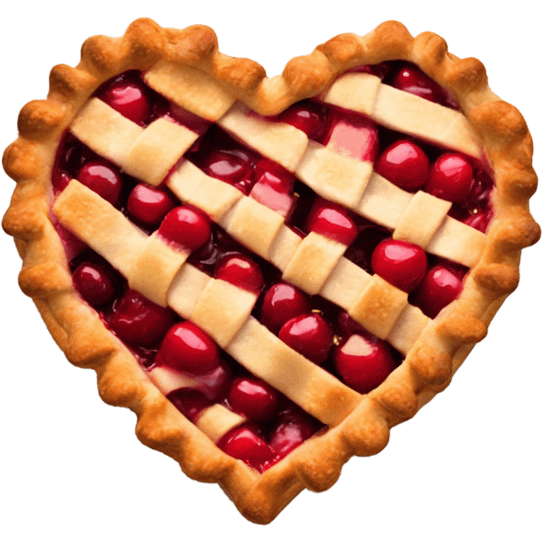 Heart-shaped cherry pie  emoji