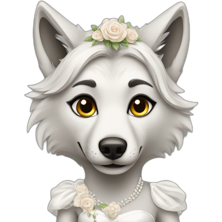 Wolf in bridal dress emoji