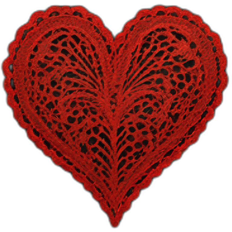 red lace on black leather heart emoji