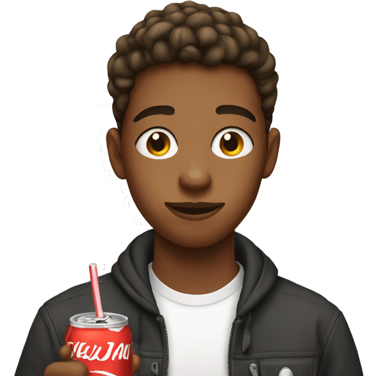 teenager drinking soda emoji