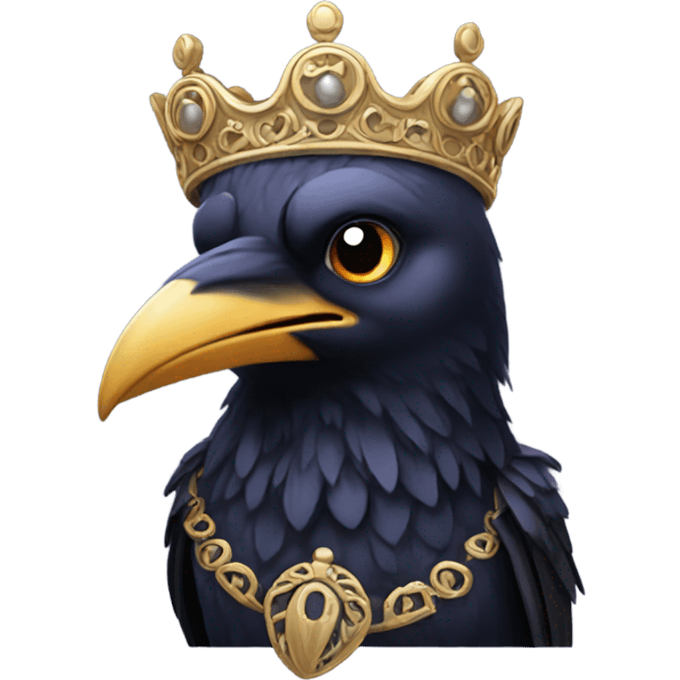 Raven wearing a crown emoji