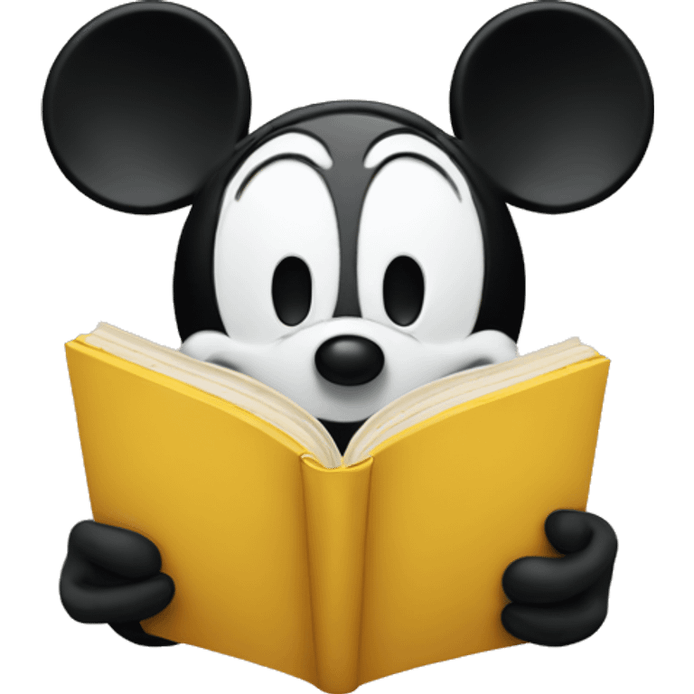 Mickey Mouse reading emoji