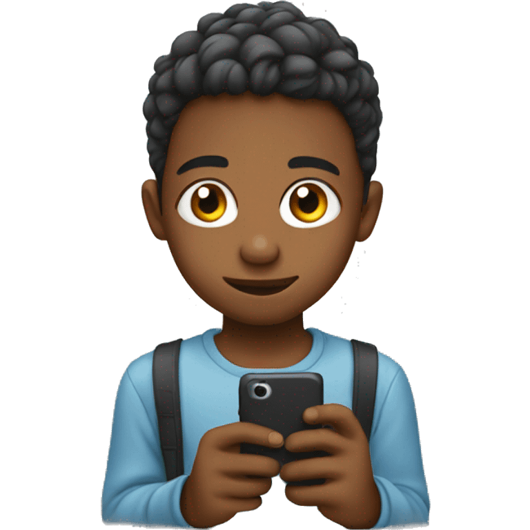 kid with smartphone emoji