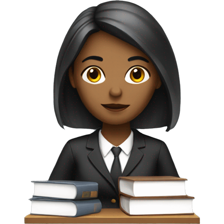 Girl lawyer working in a computer emoji