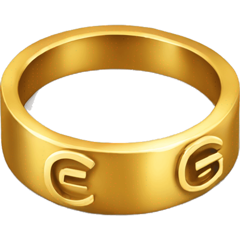 Gold ring with G on it emoji