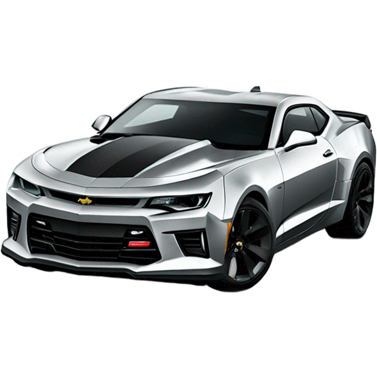 A silver ZL1 Camaro with black wheels emoji