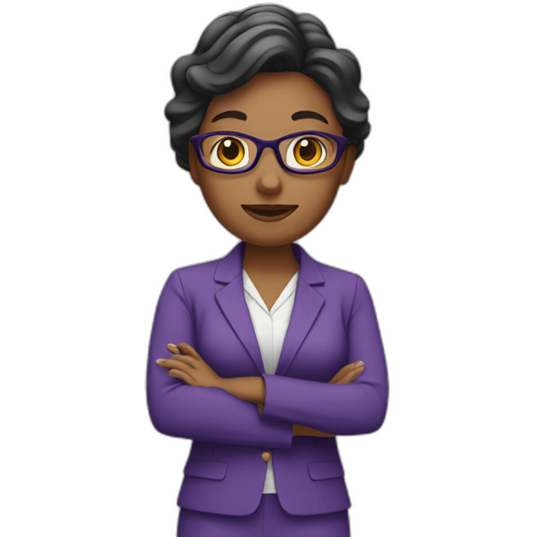 female teacher wearing purple suit emoji