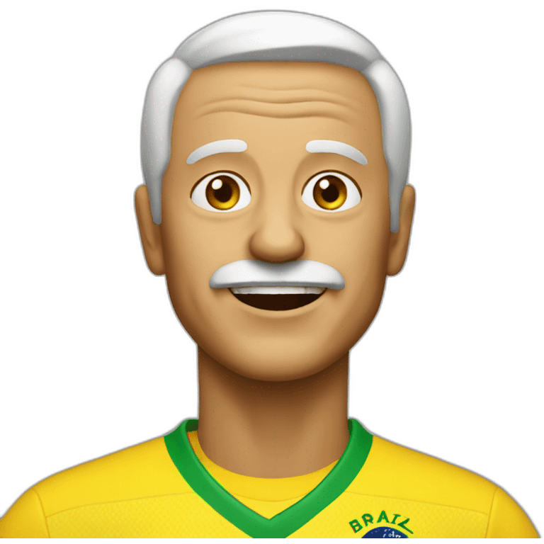 a old guy with a brazil shirt emoji