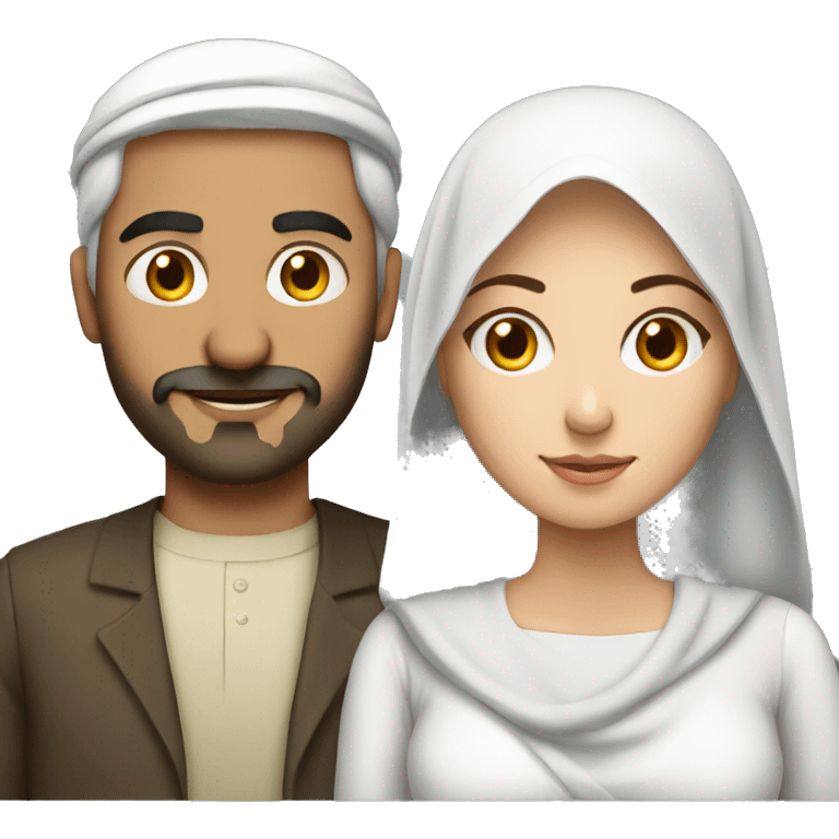 Arab man and Russian woman together  emoji