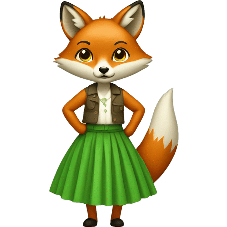 fox with a green skirt emoji