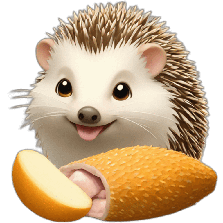 Hedgehog eating chicken bucket emoji