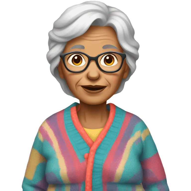 Old lady in pajamas and a sweater  emoji