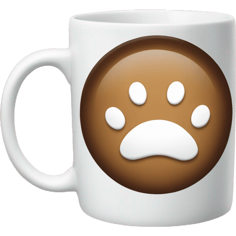 A coffee mug but with a white paw in it emoji