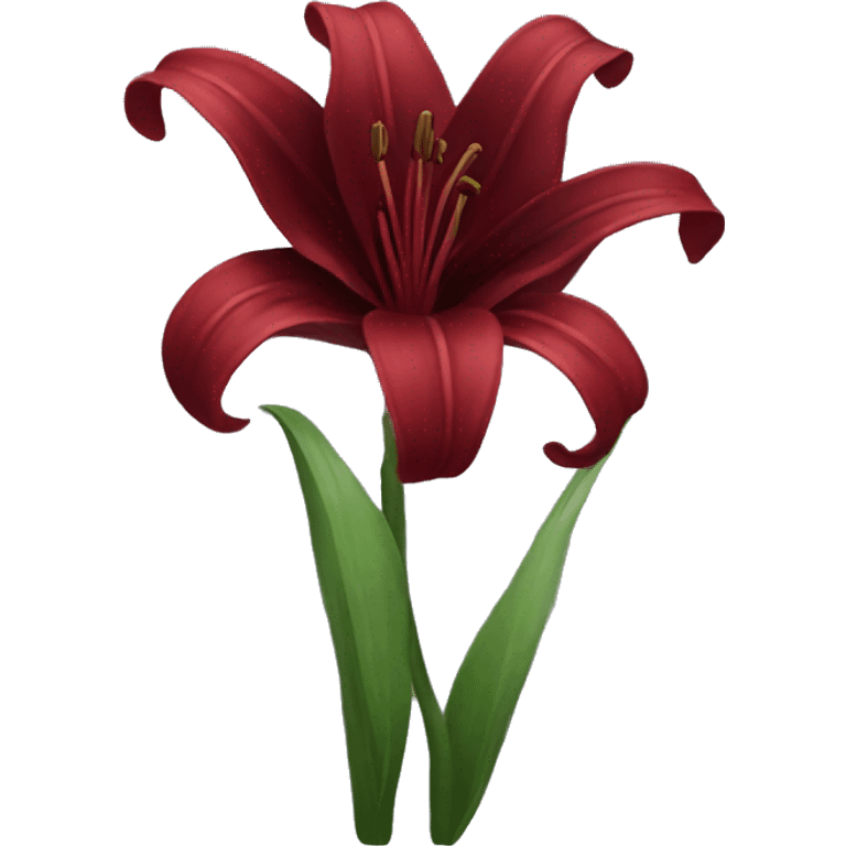 Dark red lily flowers  emoji