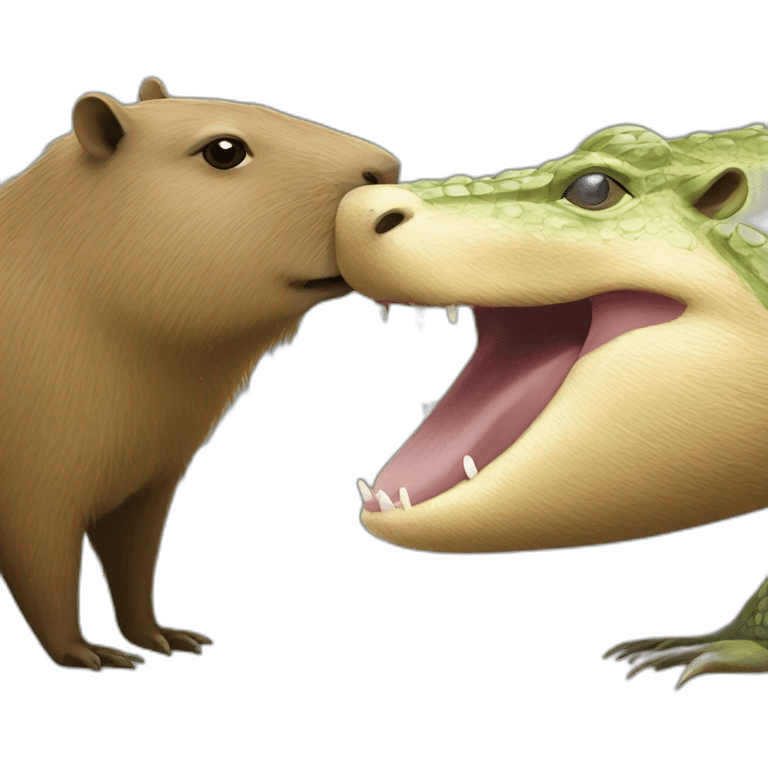 capybara versus crocodile emoji